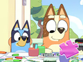 Juego Rompecabezas: Día de colorear en familia Bluey  en línea