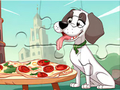 Juego Rompecabezas: Perro comiendo pizza  en línea