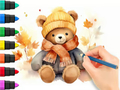 Juego Libro para colorear: Oso de otoño  en línea