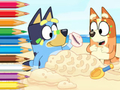 Juego Libro para colorear: Bluey en la playa  en línea