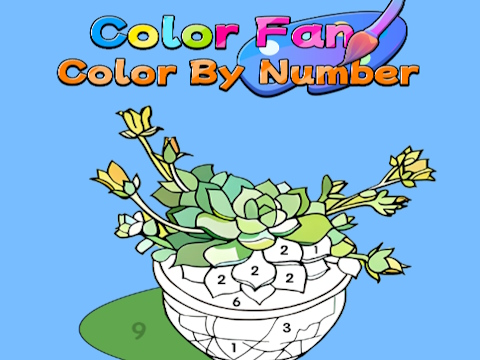 Juego Abanico de colores: colorear por número  en línea