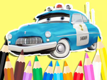 Juego Libro para colorear: Sheriff de coches  en línea