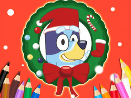 Juego Libro para colorear: Papá Noel azulado  en línea