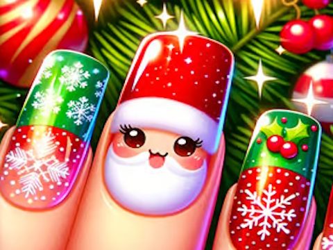 Juego Diseño de uñas feliz Navidad  en línea