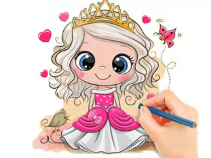 Juego Libro para colorear: Princesa muñeca Chibi  en línea