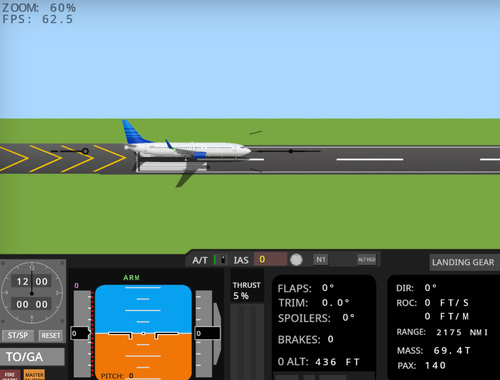 Juego Simulador de vuelo 737-800  en línea