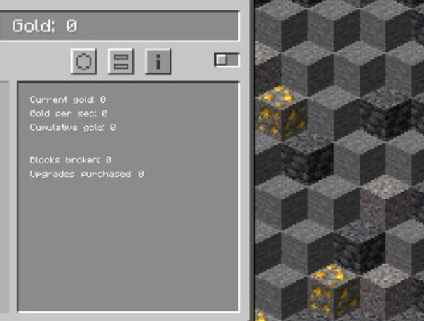Juego Clicker de oro de Minecraft  en línea