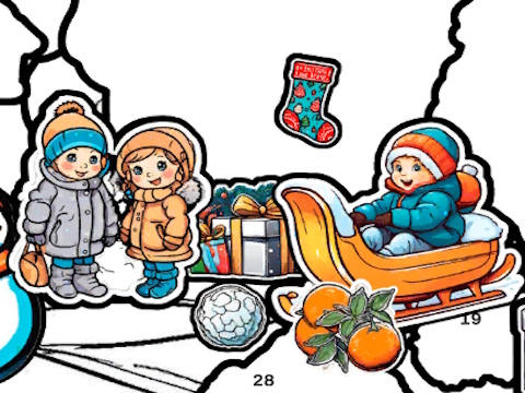 Juego Rompecabezas de libro de pegatinas: colorear por número  en línea