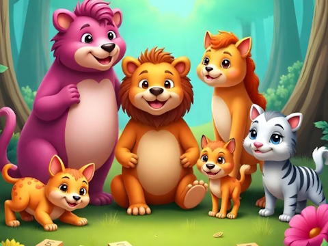 Juego Rompecabezas de nombres de animales  en línea