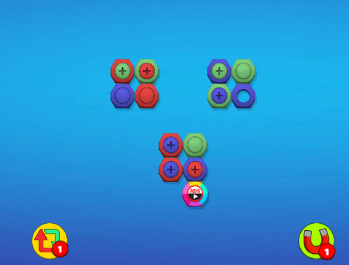 Juego Tuercas y tornillos de color  en línea