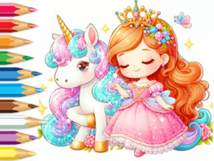 Juego Libro para colorear: El susurro secreto del unicornio  en línea
