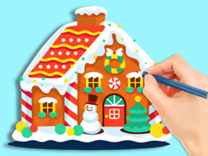 Juego Libro para colorear: Cabaña de pan de jengibre  en línea