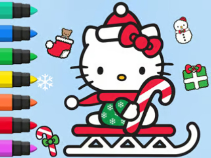 Juego Libro para colorear: Hello Kitty Navidad  en línea