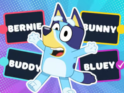 Juego Cuestionario para niños: Cuestionario Bluey Super Fan  en línea