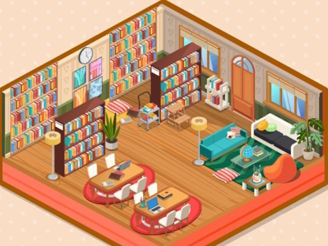 Juego Decoración: mi biblioteca  en línea