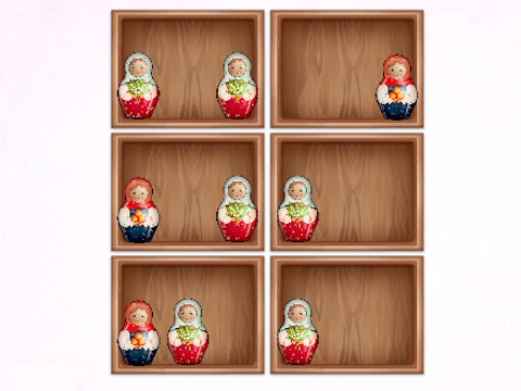 Juego ¡Ordene por los estantes de Matryoshka!  en línea