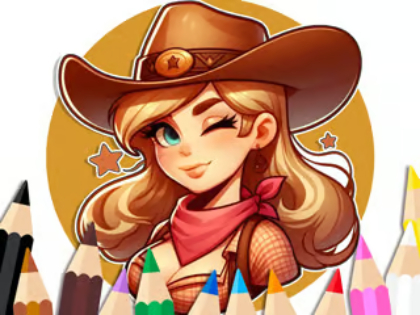Juego Libro para colorear: Cowgirl  en línea