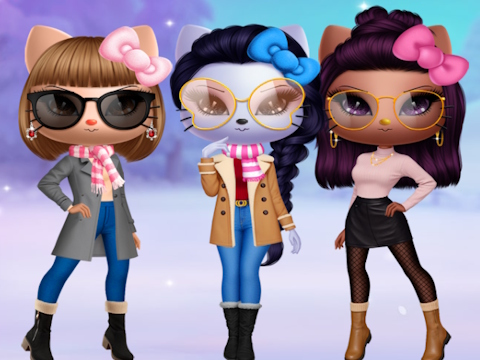 Juego Escuadrón de kitty Vestido de invierno  en línea