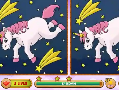 Juego Unicornio encuentra las diferencias  en línea
