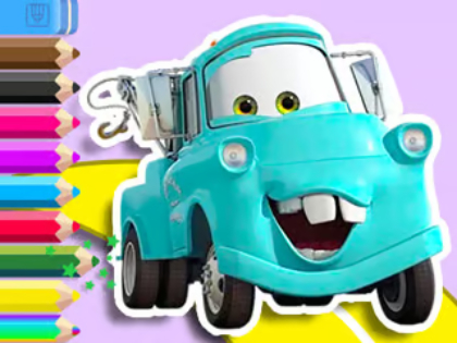 Juego Libro para colorear: autos materiales  en línea