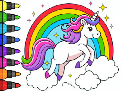 Juego Libro para colorear: unicornio mágico  en línea