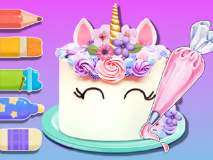 Juego Libro para colorear: pastel de unicornio  en línea