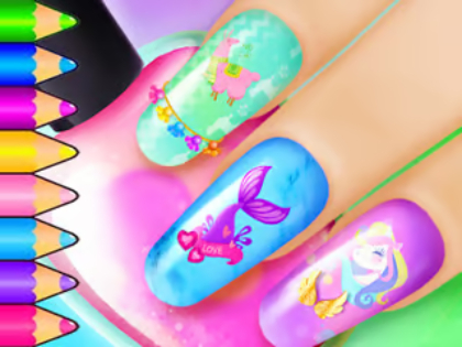 Juego Libro para colorear: salón de arte de uñas  en línea