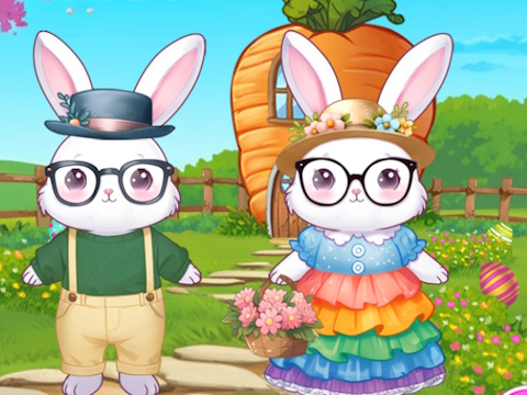 Juego Conejitos se preparan para la Pascua  en línea
