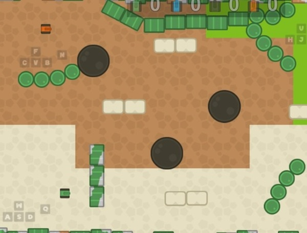 Juego 1 2 3 4 jugadores Juego de tanque 2d  en línea