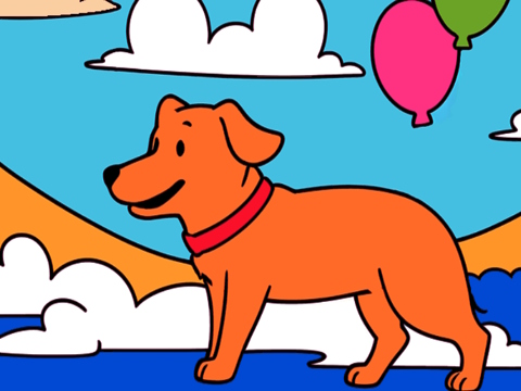 Juego Color by Code: Dog amarillo  en línea