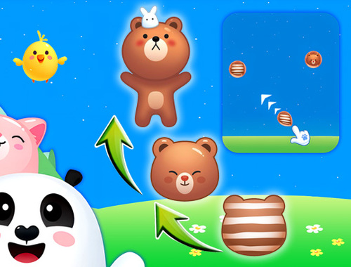 Juego Merge de animales: tirador de burbujas  en línea