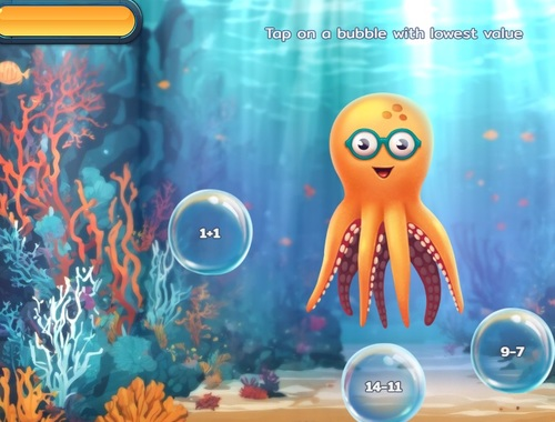 Juego Burbujas de inmersión matemática  en línea