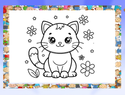 Juego Hermoso libro para colorear de gatos  en línea