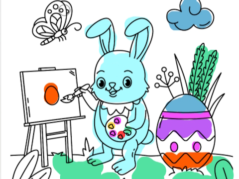 Juego Libro para colorear con bunny de Pascua  en línea