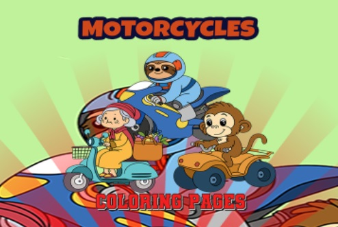 Juego Páginas para colorear de motocicletas  en línea