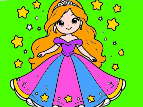 Juego Volver a la escuela Princesa para colorear  en línea