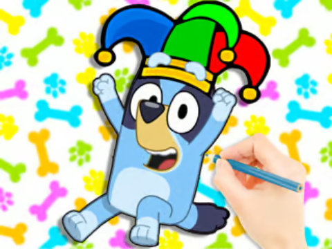 Juego Libro para colorear: payaso azul  en línea