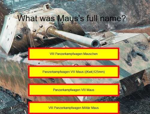 Juego Cuestionario de tanques: maus  en línea