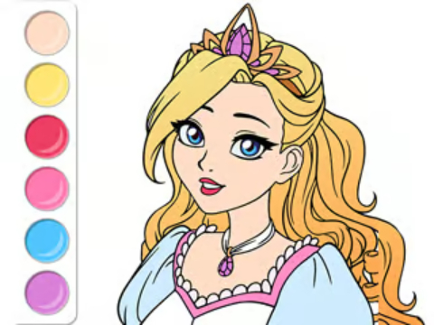 Juego Libro para colorear: vestido de fiesta de princesa  en línea
