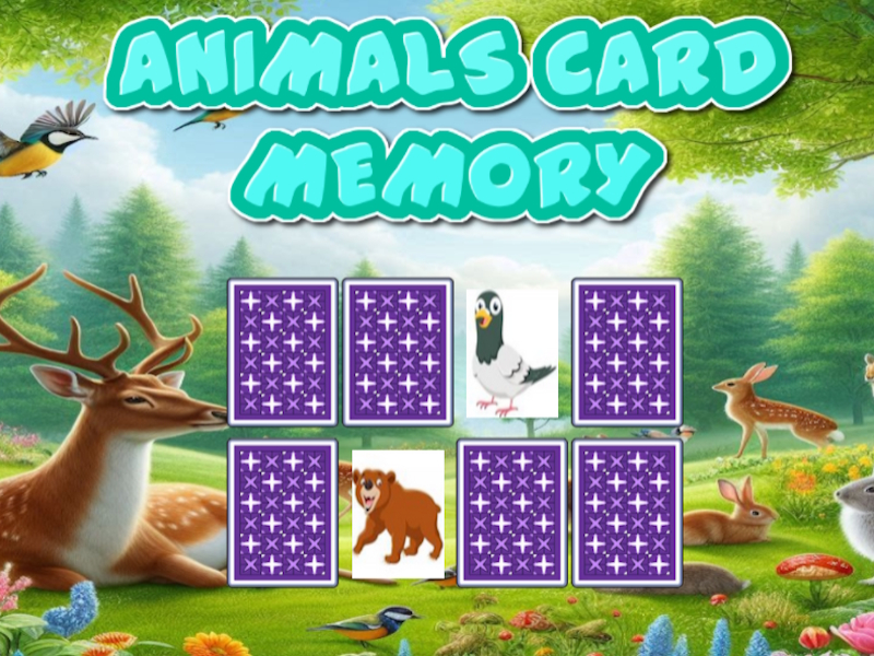 Juego Memoria de tarjetas de animales en línea