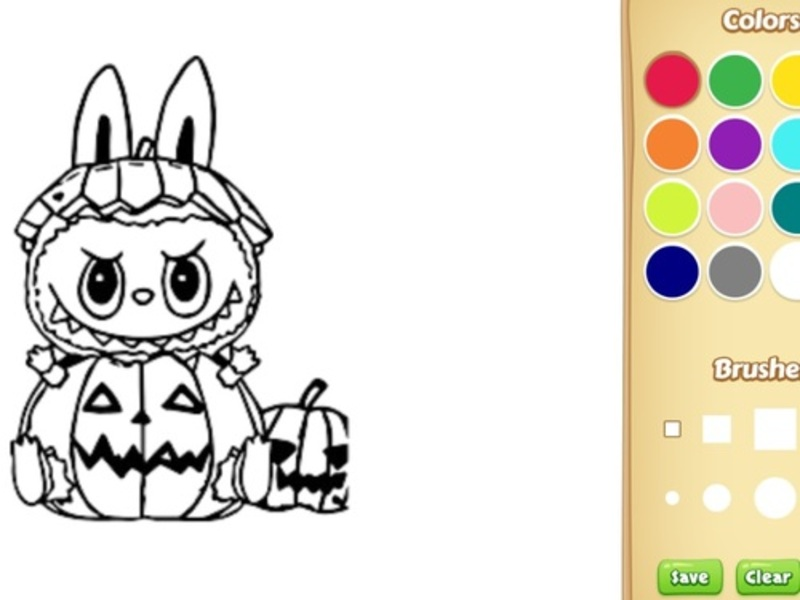 Juego Halloween Labubu Coloring & Drawing Game en línea