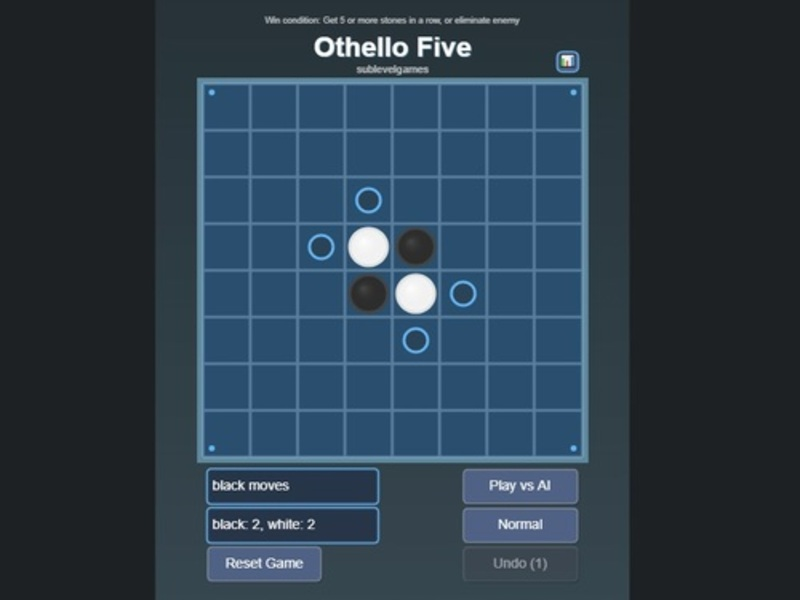 Juego Othello cinco en línea