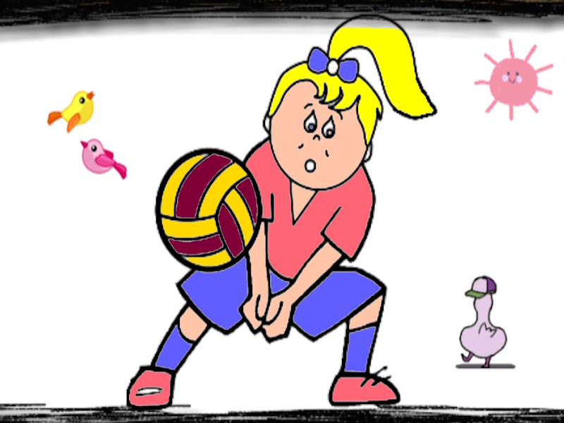 Juego Coloración de diversión de voleibol en línea