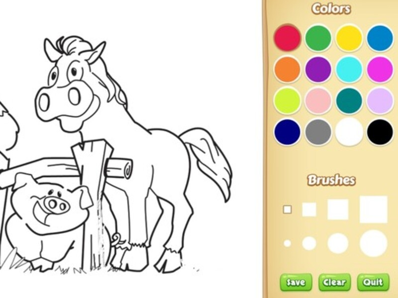 Juego Animales de granja para colorear para niños en línea