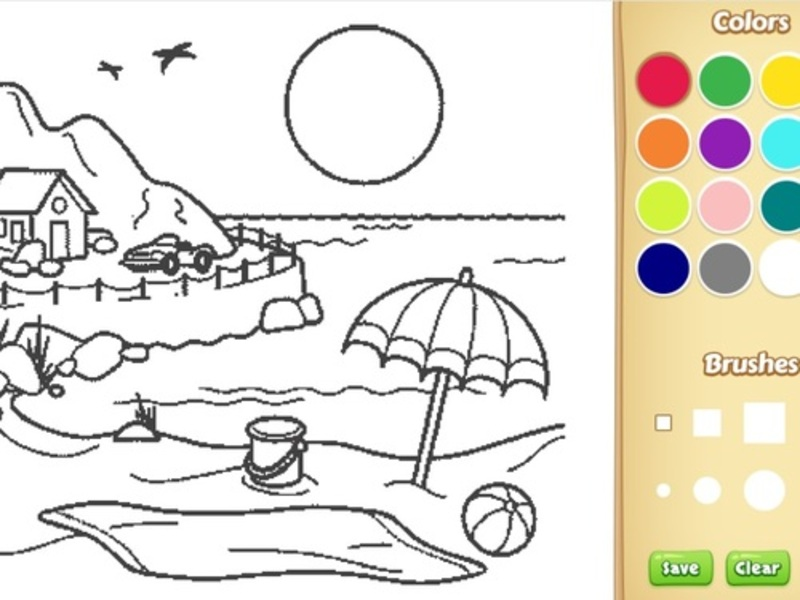 Juego Libro para colorear de la playa para niños en línea